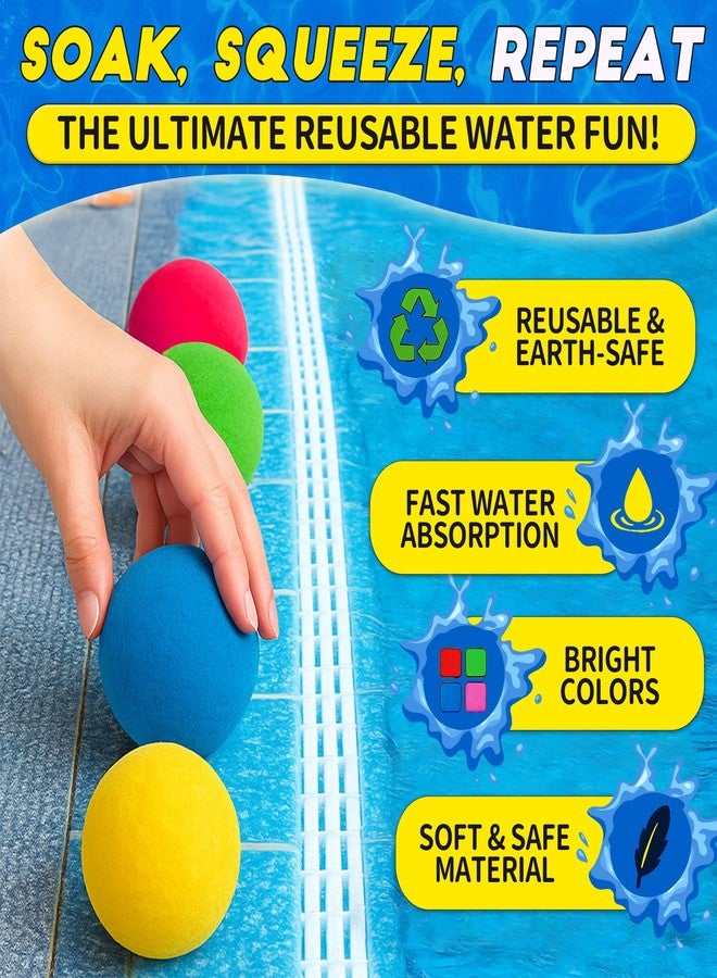 ROHSCE Reusable Water Balloons, Splash Balls, 2 Inch Soft Cotton Water Balls, Soaker Balls for Kids, Outdoor Beach Game, Summer Pool Toys, Backyard, Beach, Lawn, Party Fun Gifts, 50PCS - Image 3