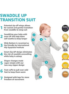 LOVE TO dream Love To Dream Swaddle Up Transition Suit, Large (8.5-11kg), Grey  - Image 3