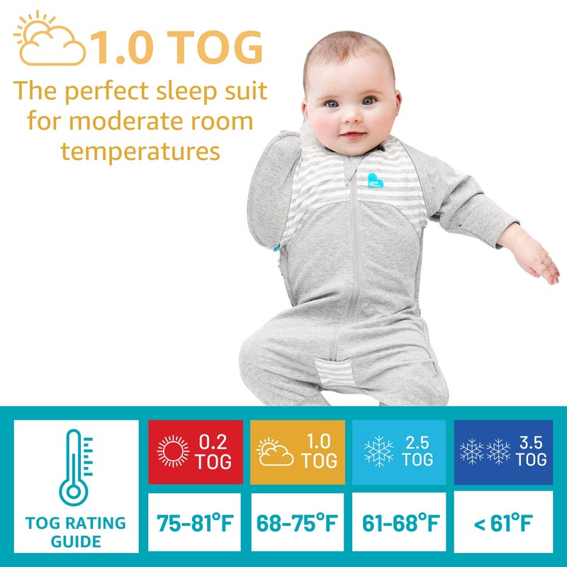 Love to Dream Swaddle UP Transition Suit, Gray, Large, 19-24 lbs, Patented Zip-Off Wings and Unique Self-Soothing Sleeves, Safely Transition from Swaddled to Arms-Free Before Rolling Over - Image 4