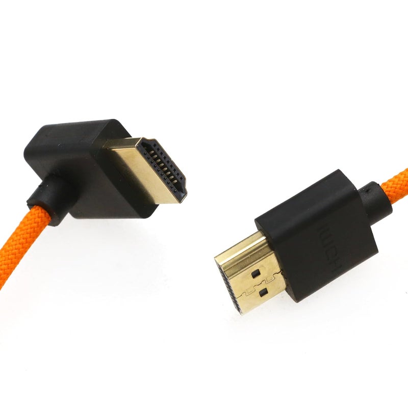 اس زد ار ام سي سي كابل 8K HDMI إلى HDMI بزاوية علوية فائق السرعة ملفوف مضفر للكاميرا Z Cam E2 Sony FX6 FX9 Canon EOS C70 C300 Portkeys BM5 Atomos Ninjav V Shogun Monitor - Image 4