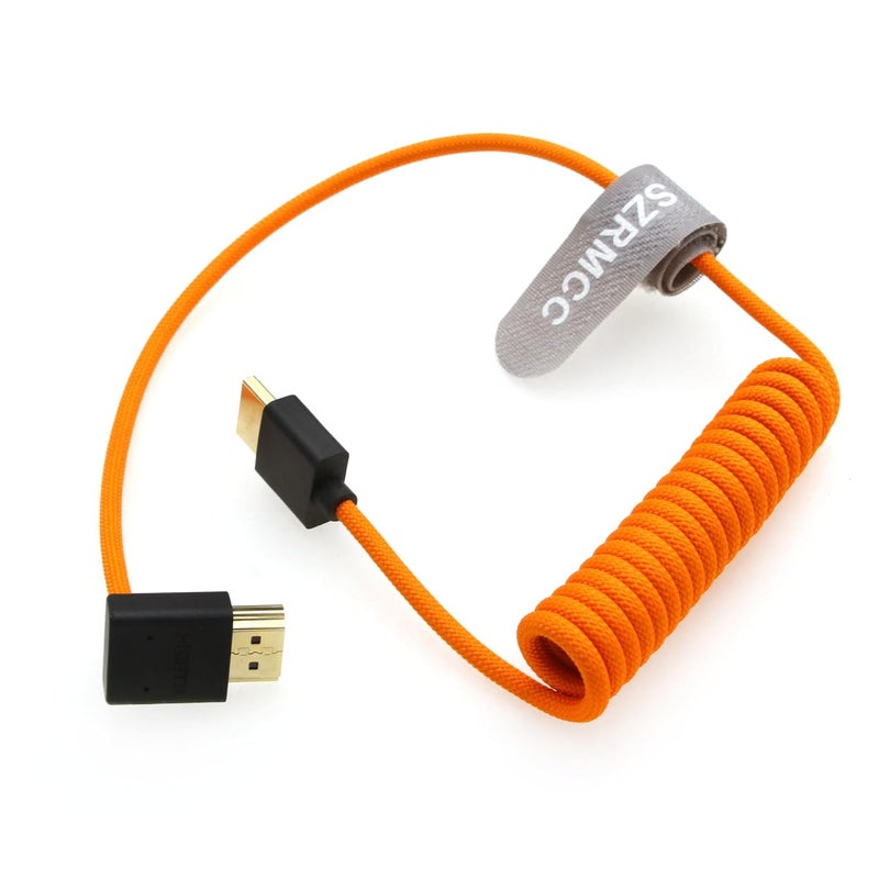 اس زد ار ام سي سي كابل 8K HDMI إلى HDMI بزاوية علوية فائق السرعة ملفوف مضفر للكاميرا Z Cam E2 Sony FX6 FX9 Canon EOS C70 C300 Portkeys BM5 Atomos Ninjav V Shogun Monitor - Image 5