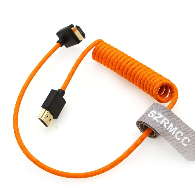 اس زد ار ام سي سي كابل 8K HDMI إلى HDMI بزاوية علوية فائق السرعة ملفوف مضفر للكاميرا Z Cam E2 Sony FX6 FX9 Canon EOS C70 C300 Portkeys BM5 Atomos Ninjav V Shogun Monitor - Image 2