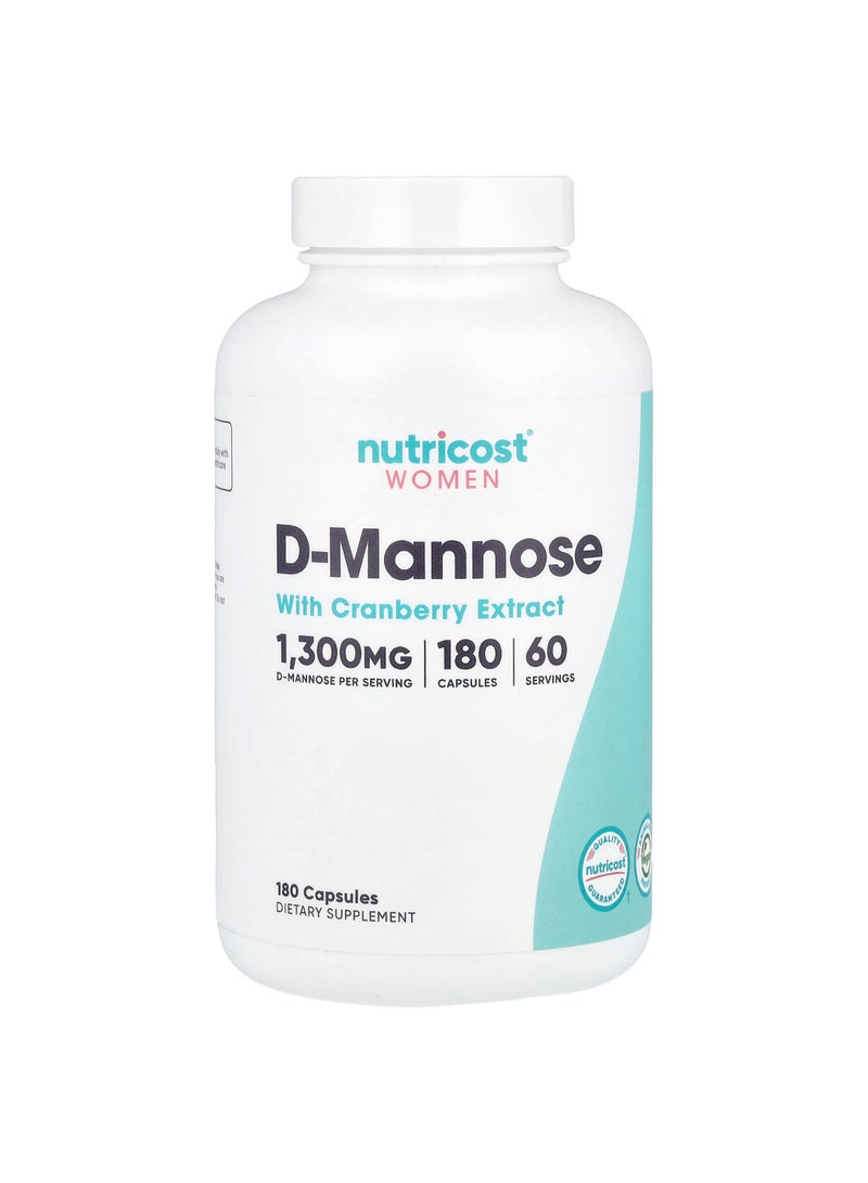 Nutricost Women, D-Mannose with Cranberry Extract, 180 Capsules