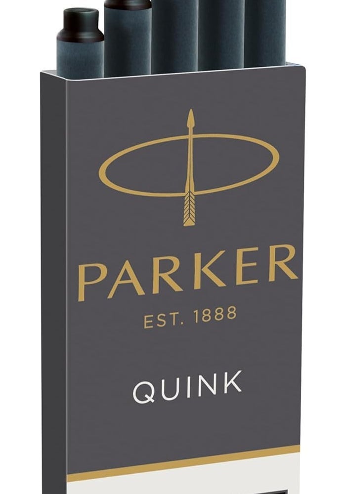 باركر Parker Quink Fountain Pen Refill - Box of 5 Black Ink Cartridges - Image 5