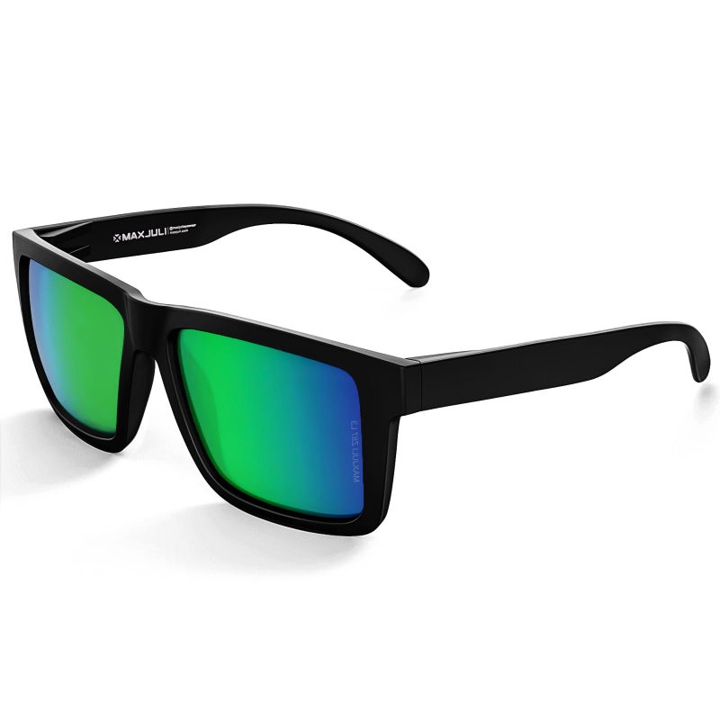 MAXJULI XXL Size Double Extra Large Z87 Sunglasses for Big Wide Heads Men TR90 Ultralight UV400 Protection Glasses 8228 Matte Black FrameGreen Lens - Image 2