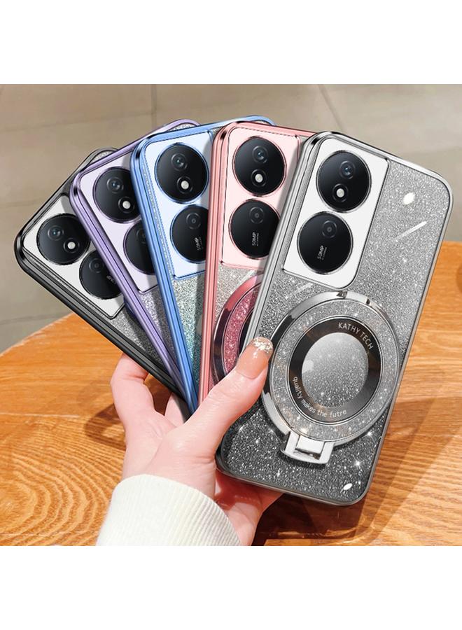 اس-توب جراب لهاتف Honor Play 50 Plus، جراب دائري من مادة TPU بحامل لامع متدرج مطلي - Image 2