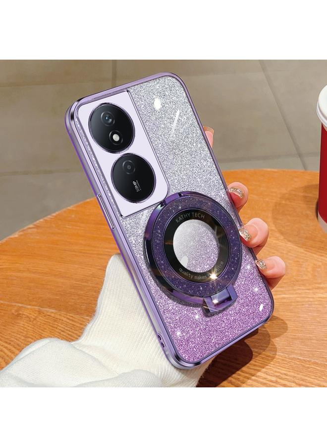 اس-توب جراب لهاتف Honor Play 50 Plus، جراب دائري من مادة TPU بحامل لامع متدرج مطلي - Image 1