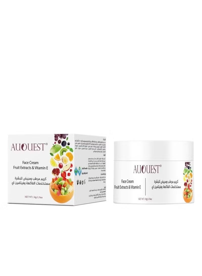 AuQuest Moisturizing and whitening skin cream with fruit extracts and vitamin E, 50 grams