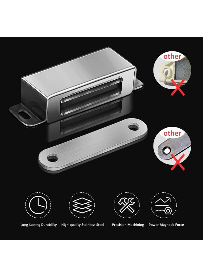Onarway Magnetic Door Catch 40 lbs Pull Strong Magnet Cabinet Latches Magnetic Hardware Stainless Steel Chrome Door Closer for Bathroom Kitchen Sliding Door Window Cupboard (4 Pack-Strength 20KG) - Image 2