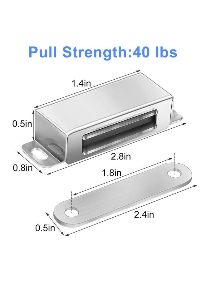 Onarway Magnetic Door Catch 40 lbs Pull Strong Magnet Cabinet Latches Magnetic Hardware Stainless Steel Chrome Door Closer for Bathroom Kitchen Sliding Door Window Cupboard (4 Pack-Strength 20KG) - Image 3