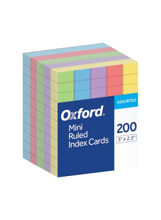 Oxford Mini Ruled Index Cards Ruled 3". X 2.5" Assorted Colors 200 Ea - Image 2