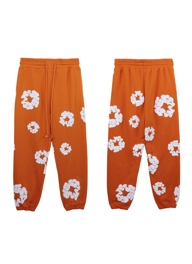 Generic - Autumn Winter Couples Hoodie Sweatpants Set 8155 Orange - Image 1