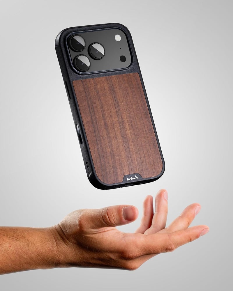 Mous for iPhone 17 Pro Max Case, Camera Control Button, Compatible with Qi2 MagSafe - Limitless - Walnut Wood - Shockproof Scratch Resistant, Brown - Image 4