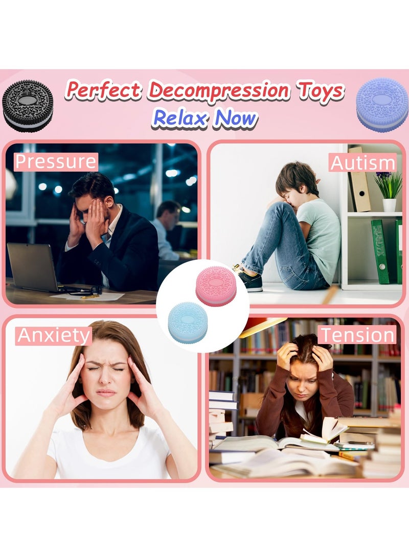 RTYY ألعاب فيدجيت سكويز، 4 قطع - ألعاب إسفنجية فائقة النعومة لتخفيف التوتر للأطفال والكبار، ألعاب حسية على شكل كوكيز كاواي بتصميم لطيف، هدايا حفلات لتخفيف القلق للبنات والأولاد - Image 3