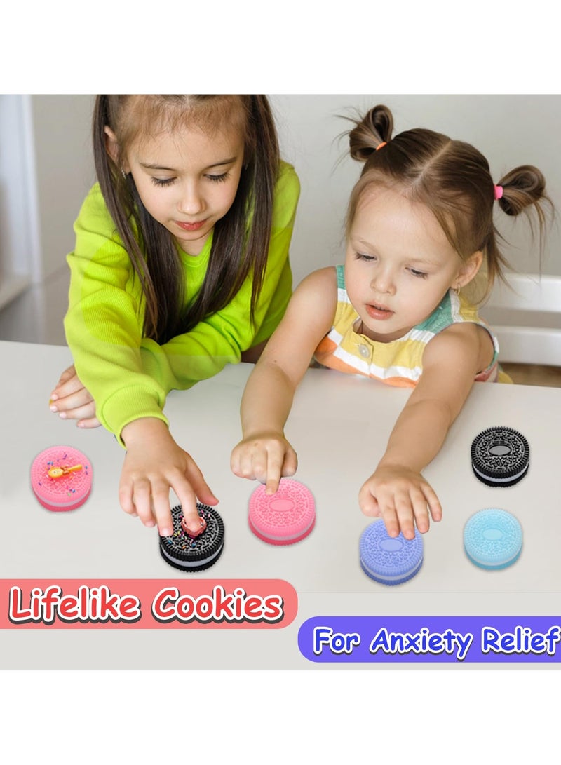 RTYY ألعاب فيدجيت سكويز، 4 قطع - ألعاب إسفنجية فائقة النعومة لتخفيف التوتر للأطفال والكبار، ألعاب حسية على شكل كوكيز كاواي بتصميم لطيف، هدايا حفلات لتخفيف القلق للبنات والأولاد - Image 4