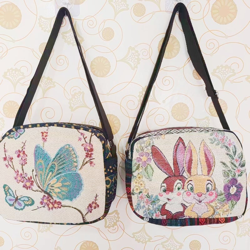 Ethnic-Style Crossbody Bag Double-Sided Embroidered Canvas Bag Women'S Cute Embroidered Elephant Owl Shoulder Bag - Image 4