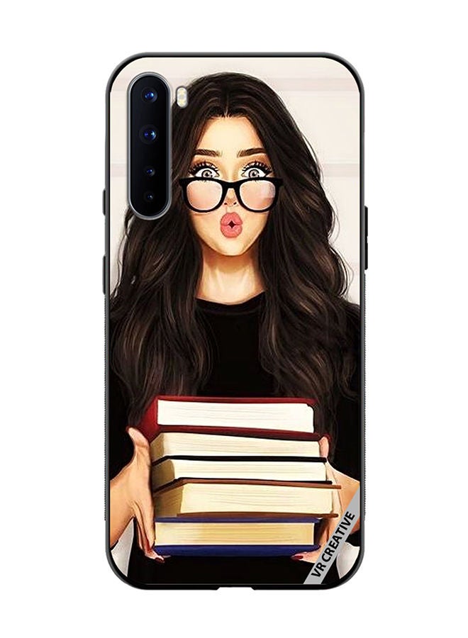 VR CREATIVE Protective Case Cover For OnePlus Nord Girl With Books Shocked Design Multicolour - Image 1