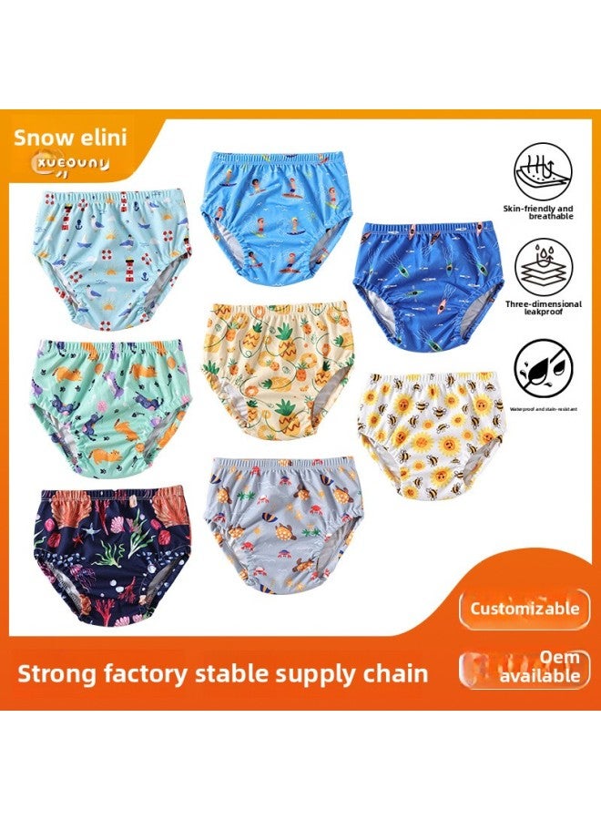 Loquat Baby Swimming Trunks Waterproof Leak-proof Boys And Girls Swimwear Underwear Swimming Pool Special Training Trunks Infant Swimming Trunks-Color:YOKU-004- - Image 2