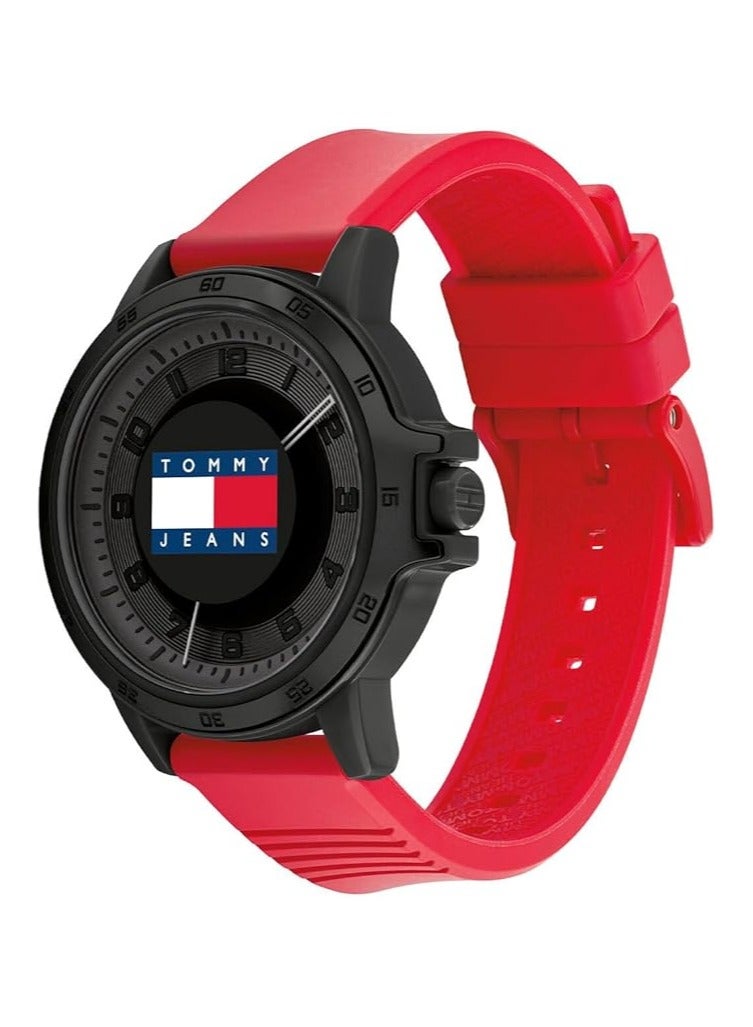 TOMMY HILFIGER Tommy Hilfiger Analogue Quartz Watch for Men with Red Silicone Bracelet - 1792033 - Image 2