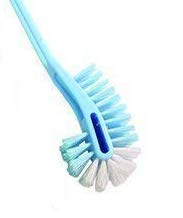 Homenique 1 Pc Double Side Toilet Cleaning Brush Multicolor