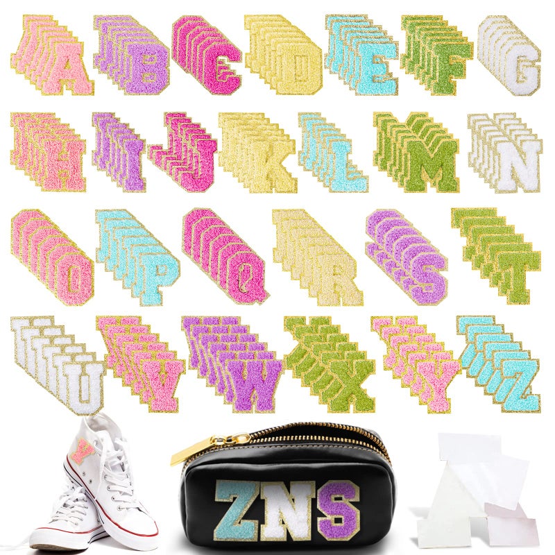 156 Pieces Chenille Letter Patches SelfAdhesive AZ Stony Clover 6 Set Preppy Varsity Letters for DIY Phone Bags Backpacks Hats Unicorn