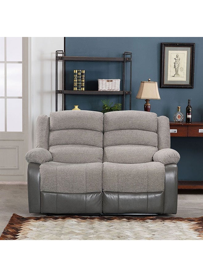DANUBE HOME Greensboro 2-Seater Fabric Manual Motion Recliner Modern Design Two Seat Relaxing Chair Comfortable Living Room Furniture L 153 x W 90 x H 101 cm - Dark Grey - Image 1