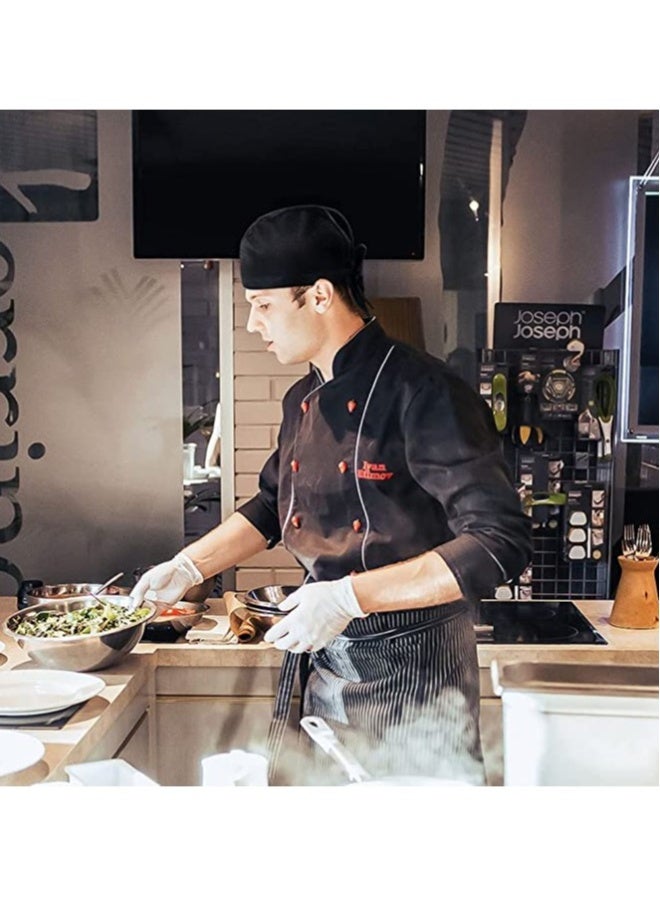 Chef Hat Womens Cooking Hats Elastic Back Skull Cap Chef Hat with Ties Unisex Adjustable Kitchen Cooking Chef Cap for Men Women for Kitchen Cooking Service and Other Work 3 pieces - Image 2