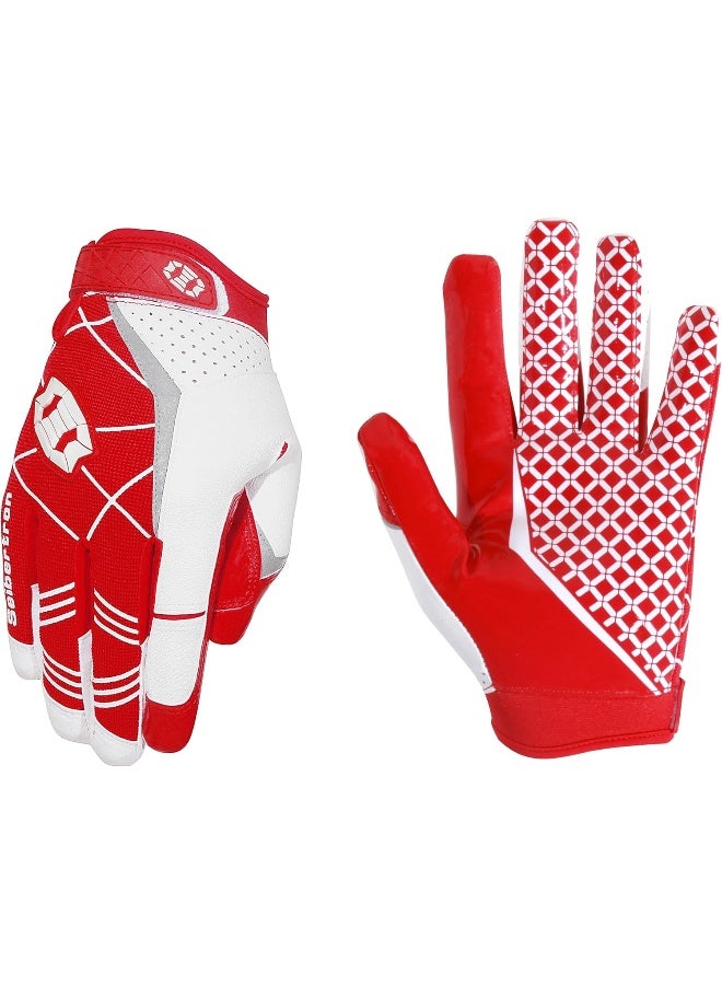 Seibertron Pro 3.0 Elite Ultra-Stick Sports Receiver Glove Football Gloves Youth and Adult (Red, XS) - Image 1