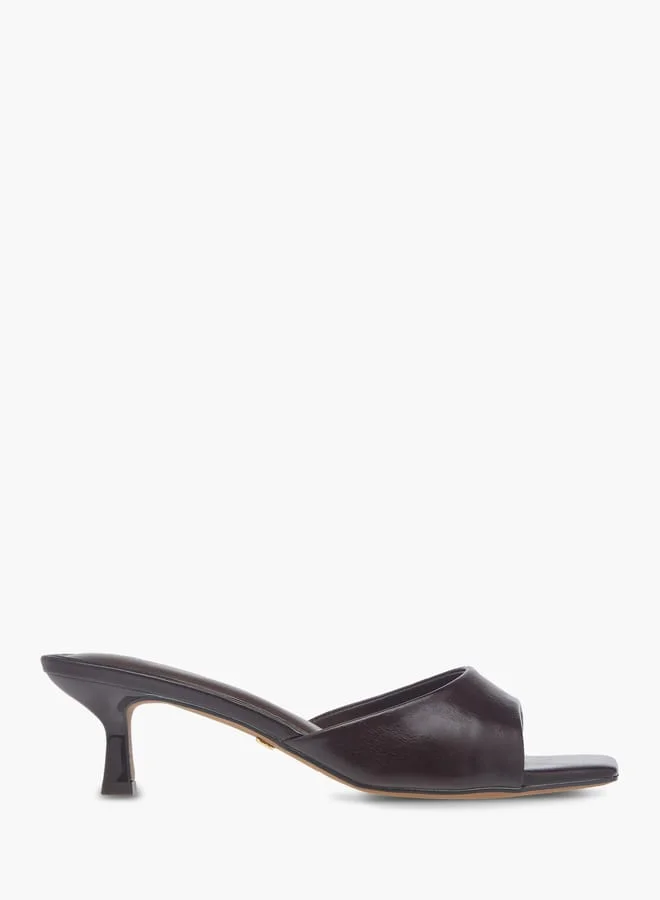 سيليست Womens Solid Slip-On Sandals With Kitten Heels