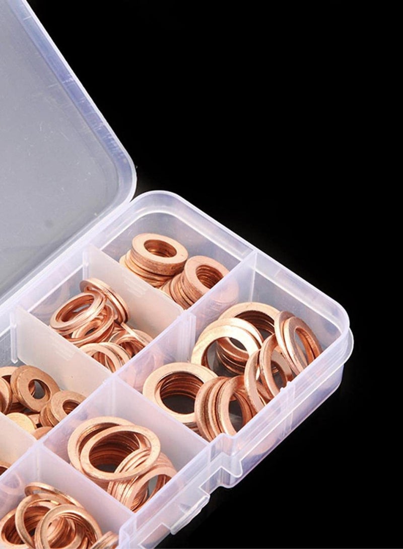 GGOOT 200pcs box Copper Sealing Solid Gasket Oil Pan And Oil Seal Combination Kit For Marine Flattening Sealing Ring Tool Hardware Kit  - Image 5