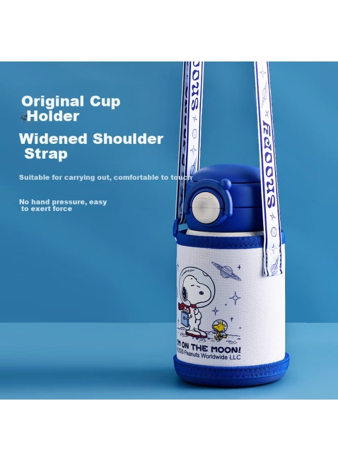 Snoopy 316 Stainless Steel Insulated Cup Children's Double Drinking Straw Water Bottle Boys And Girls Student School Special Drinking Cup