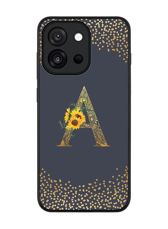 Stylizedd For OnePlus 13s / 13T Case,Slim fit Camera Protection, Shockproof Thin Phone cover  - Custom Floral Monogram - A  (Grey )