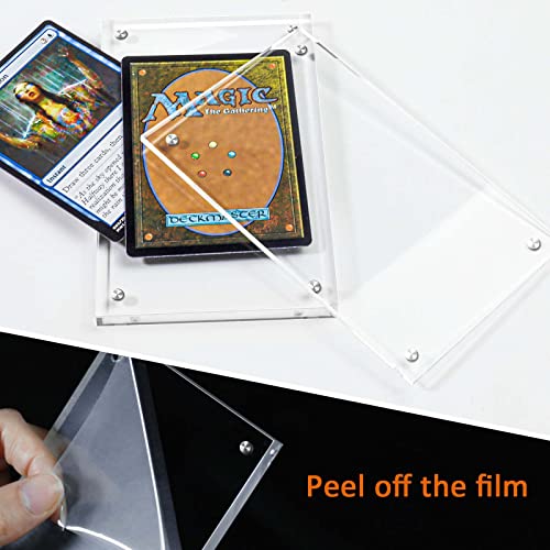 tutata Acrylic Card Frame, Magnetic Trading Card Display Frames Desktop Display - 2 Sets Clear - Image 3