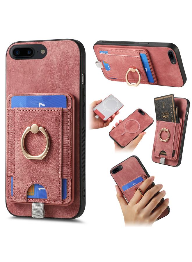 S-TOP Case For iPhone 7 Plus / 8 Plus Retro Splitable Magnetic Card Bag Leather Phone Case - Image 1