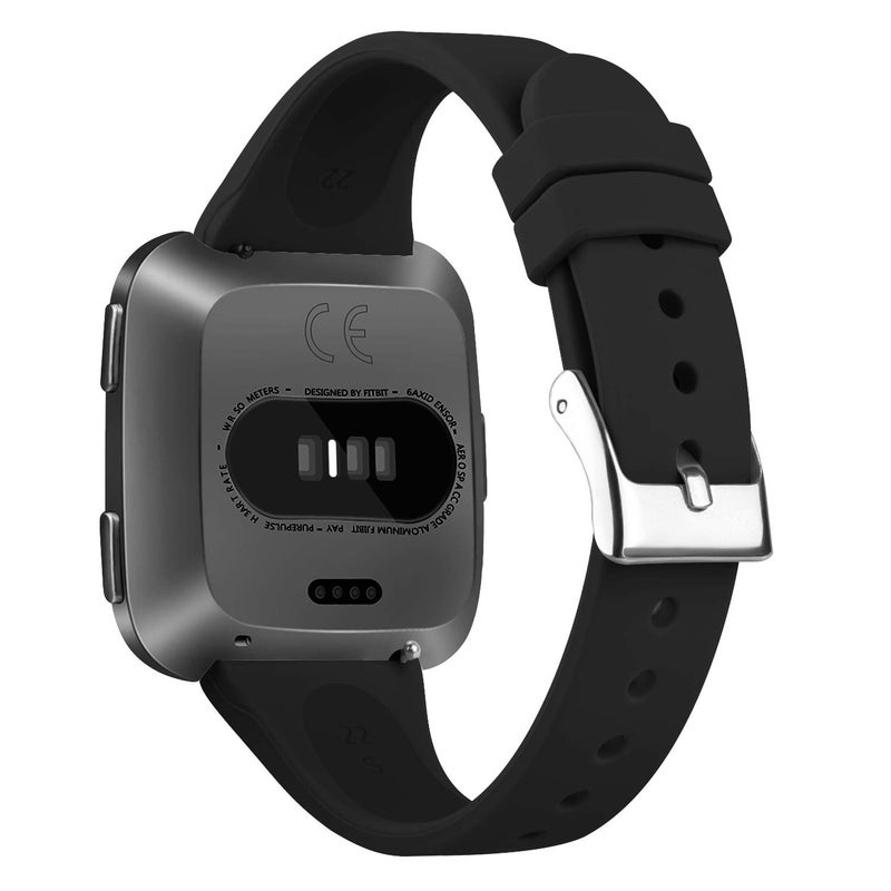 Tobfit Pack 3 Slim Bands Compatible with Fitbit Versa 2 Bands/Fitbit Versa/Fitbit Versa Lite/SE, Silicone Replacement Smartwatch Wristband for Women Men, Small, Black/Gray/White - Image 5