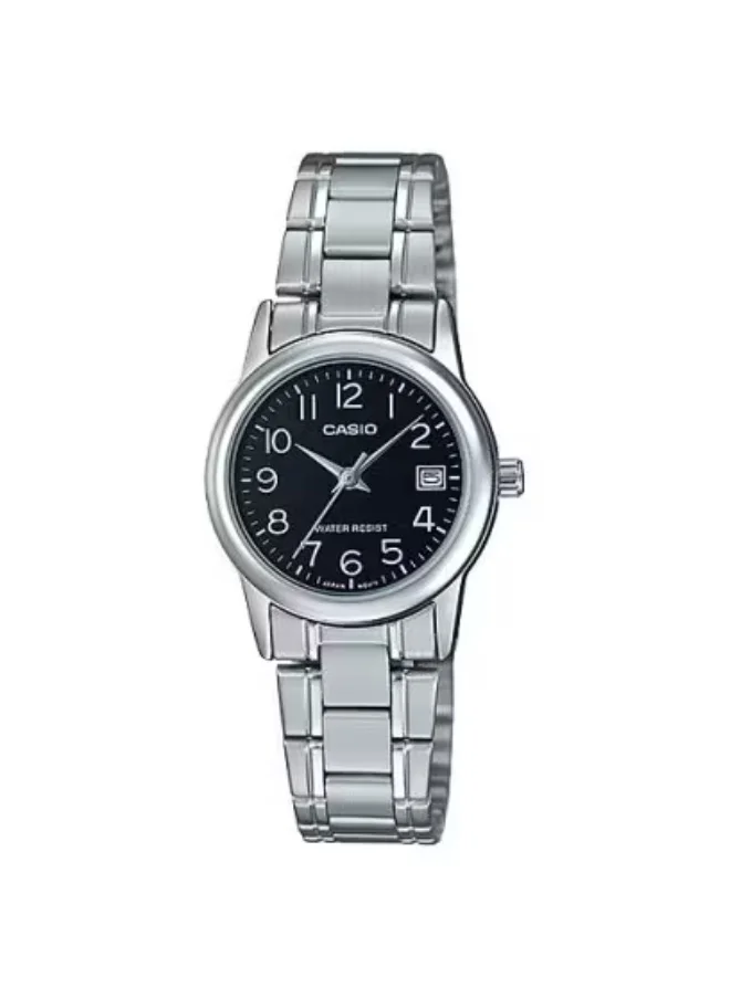 كاسيو Women's Stainless Steel Analog Watch LTP-V002D-1B - 25 mm
