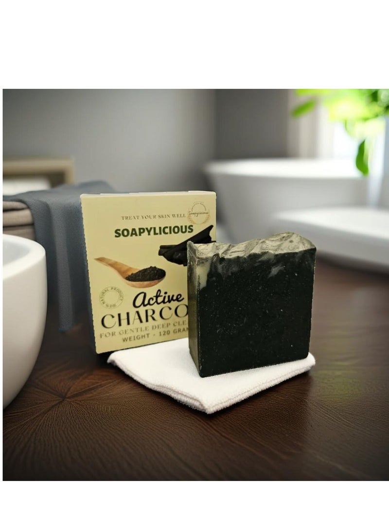 سوبلي شيز صابون الفحم النشط المصنوع يدويًا – صابون طبيعي وعضوي للتنظيف العميق وإزالة السموم | للرجال والنساء - Image 1