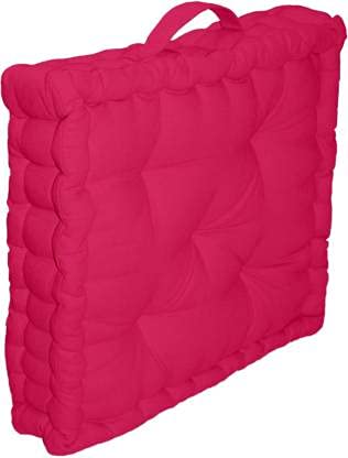 JY Cotton Home Square Floor Pillow Tufted Cushion Thick Chair Pads, Chair Cushion, Back Support Cushion, Seat Cushion, (16 X 16, Red), Pack of 1 - Image 5