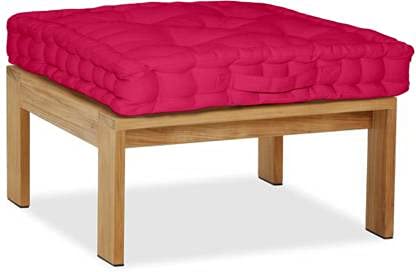JY Cotton Home Square Floor Pillow Tufted Cushion Thick Chair Pads, Chair Cushion, Back Support Cushion, Seat Cushion, (16 X 16, Red), Pack of 1 - Image 2