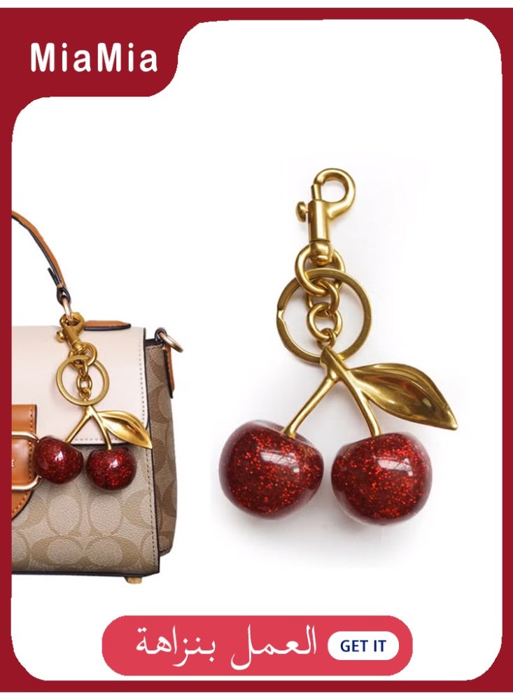 Miamia 1 Pcs Bag Charm Purse Charms Keychain- Car Accessories Bag Accessory keychians Gifts for Women Purses Bags Handbags Wallets Backpacks Red - Image 1