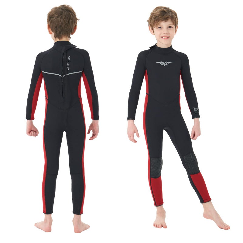 Seaskin Kids Wetsuit for Boys Toddlers 3mm Back Zip Full Wetsuit Neoprene Thermal Swimsuits for Diving Surfing Swim Lessons Size 2