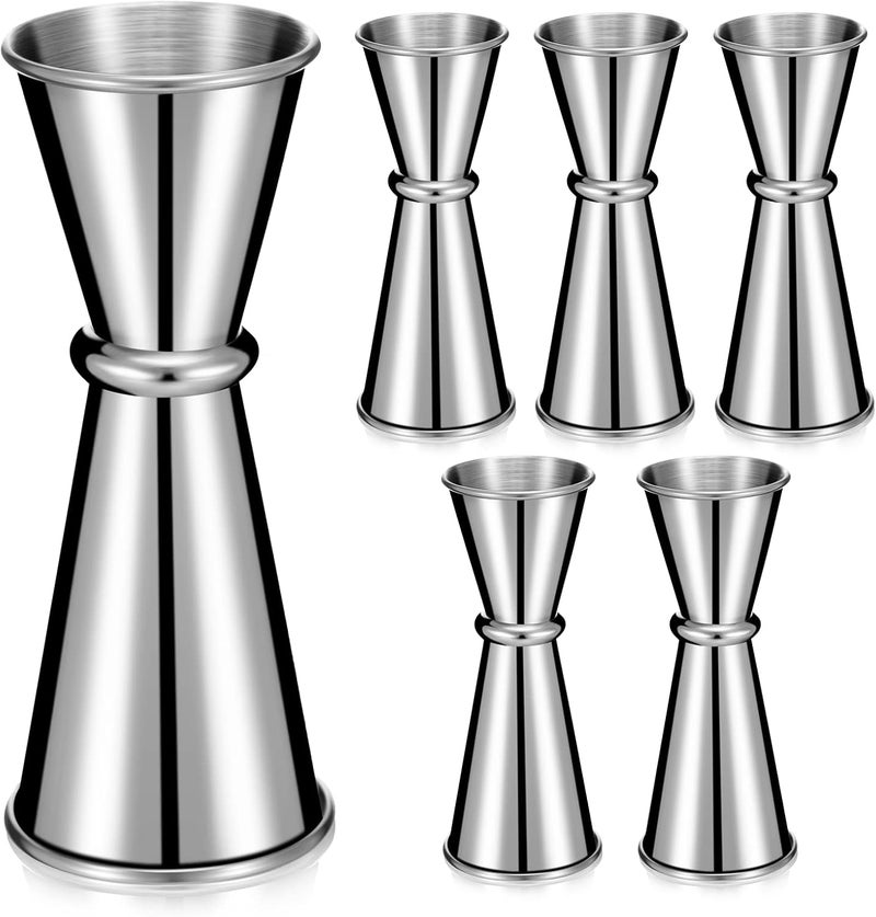 Eaasty 6 Pieces Jigger for Bartending Double Cocktail Japanese Jigger 2 oz 1 oz Stainless Steel Shot Glass Measuring Cup for Home Bar Drink Kitchen Bartender Tools - Image 1