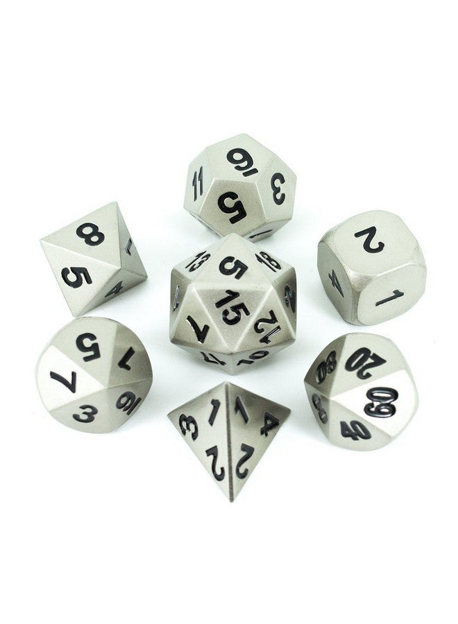 Paladin Roleplaying Paladin Roleplaying Silver Metal Dice - Full Polyhedral Set - in Presentation Case  - Image 3