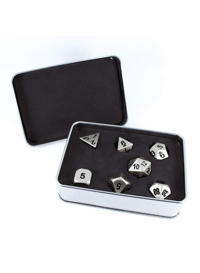 Paladin Roleplaying Paladin Roleplaying Silver Metal Dice - Full Polyhedral Set - in Presentation Case  - Image 5