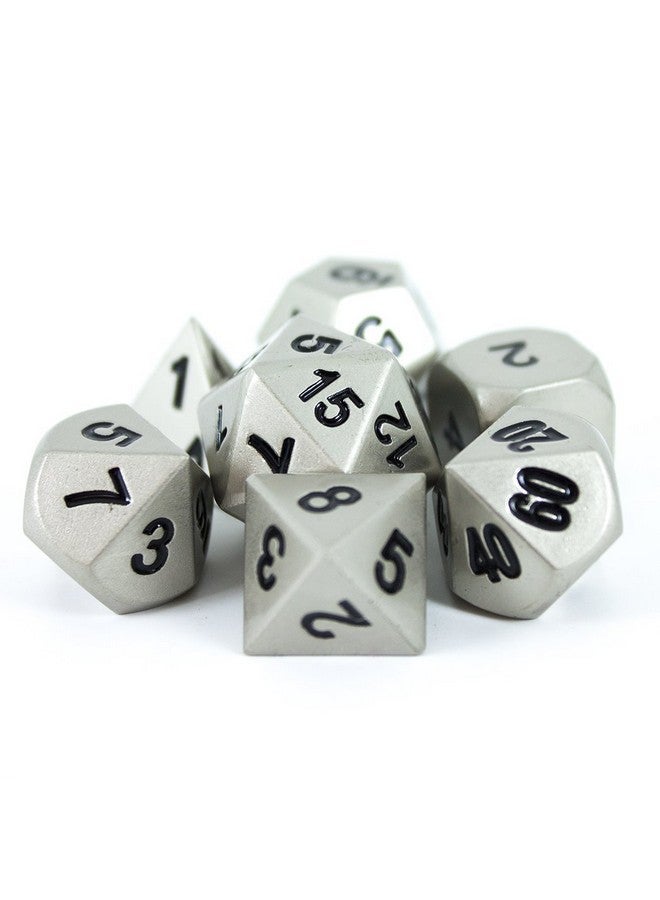 Paladin Roleplaying Paladin Roleplaying Silver Metal Dice - Full Polyhedral Set - in Presentation Case  - Image 4