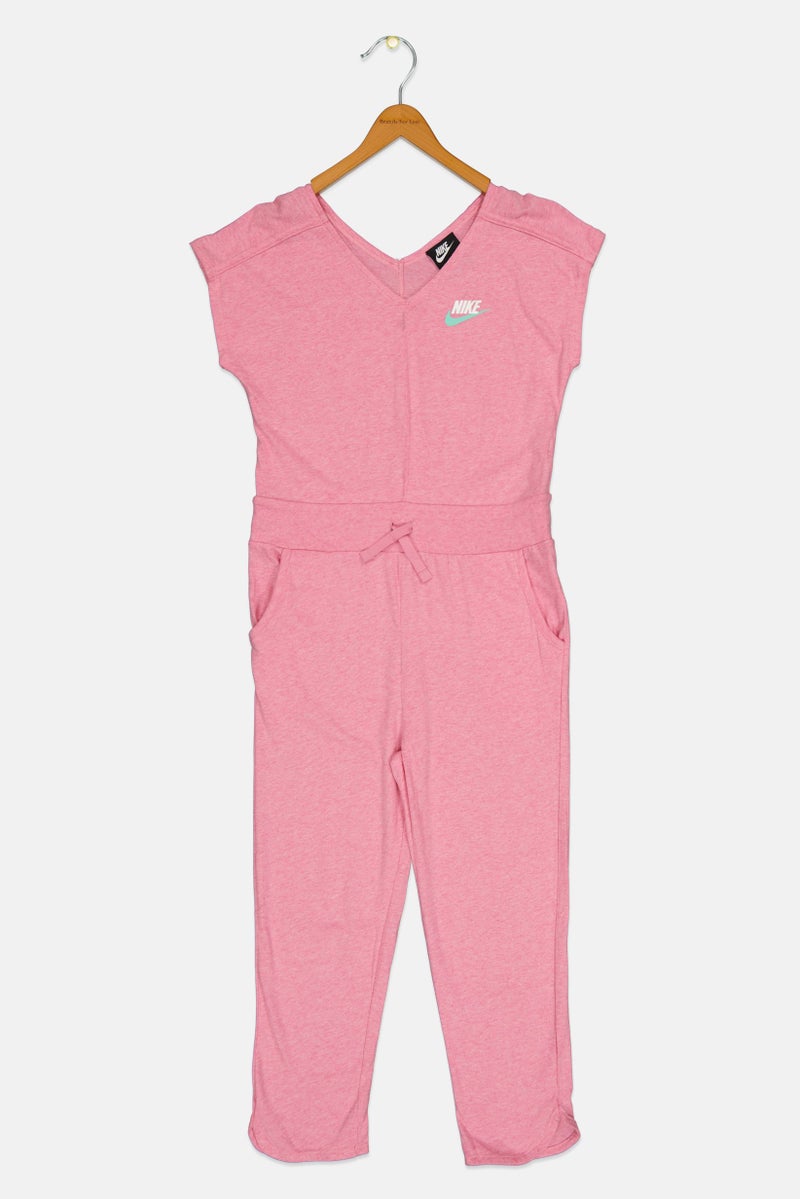Nike ملابس رياضية للبنات للأطفال بلياقة شعار العلامة التجارية بدلة خارجية، وردي مائل إلى الرمادي - Image 2