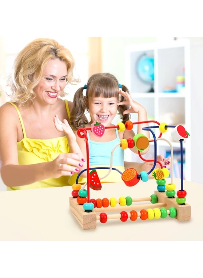 إدوتري لعبة خشبية بثلاثة خطوط من الخرز للأطفال، دائرة تعليمية للعد JHTOY486 - Image 4