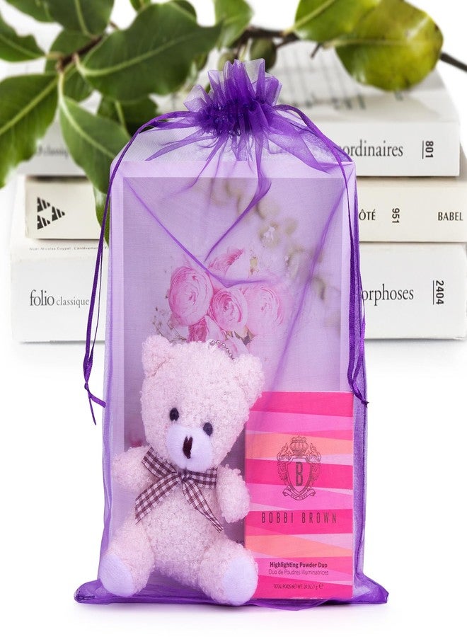 ANZNKU 50 Pcs 8x12 Inch Organza Bags, Mesh Gift Bag Sheer Mesh Bags Drawstring for Birthday Party Favor (Purple) - Image 1