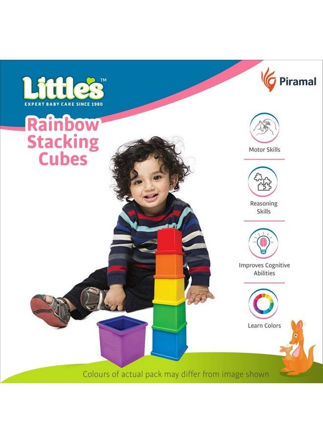 Little's - Rainbow Stacking Cubes I Activity Toy For Babies I Multicolor I Infant & Preschool Toys I Develops Motor & Reasoning Skills(7 Pieces) - Image 1