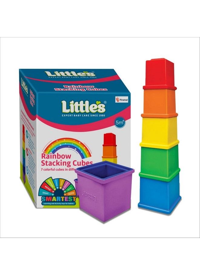 Little's - Rainbow Stacking Cubes I Activity Toy For Babies I Multicolor I Infant & Preschool Toys I Develops Motor & Reasoning Skills(7 Pieces) - Image 1